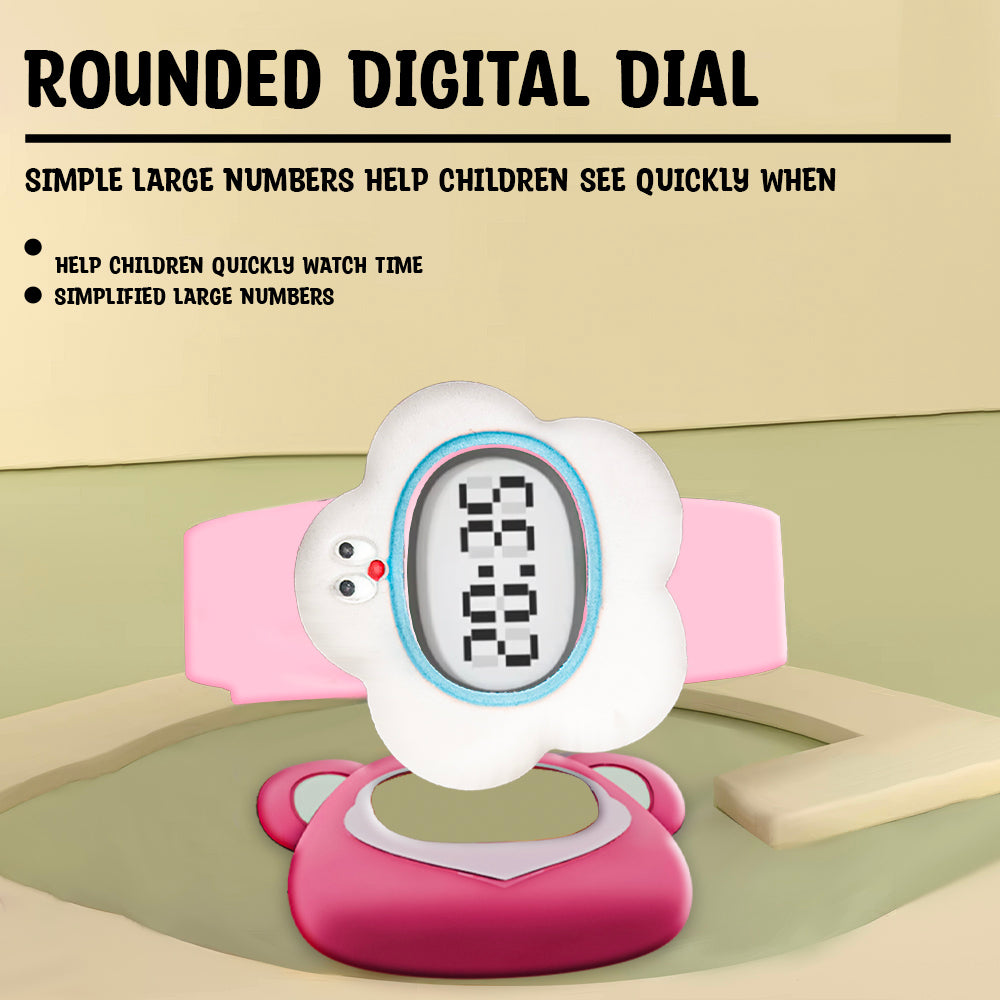 Lookhaa Kids Stylish 3D Cartoon Multi-Frame Digital Watch – Fun & Trendy for Children (Pink)