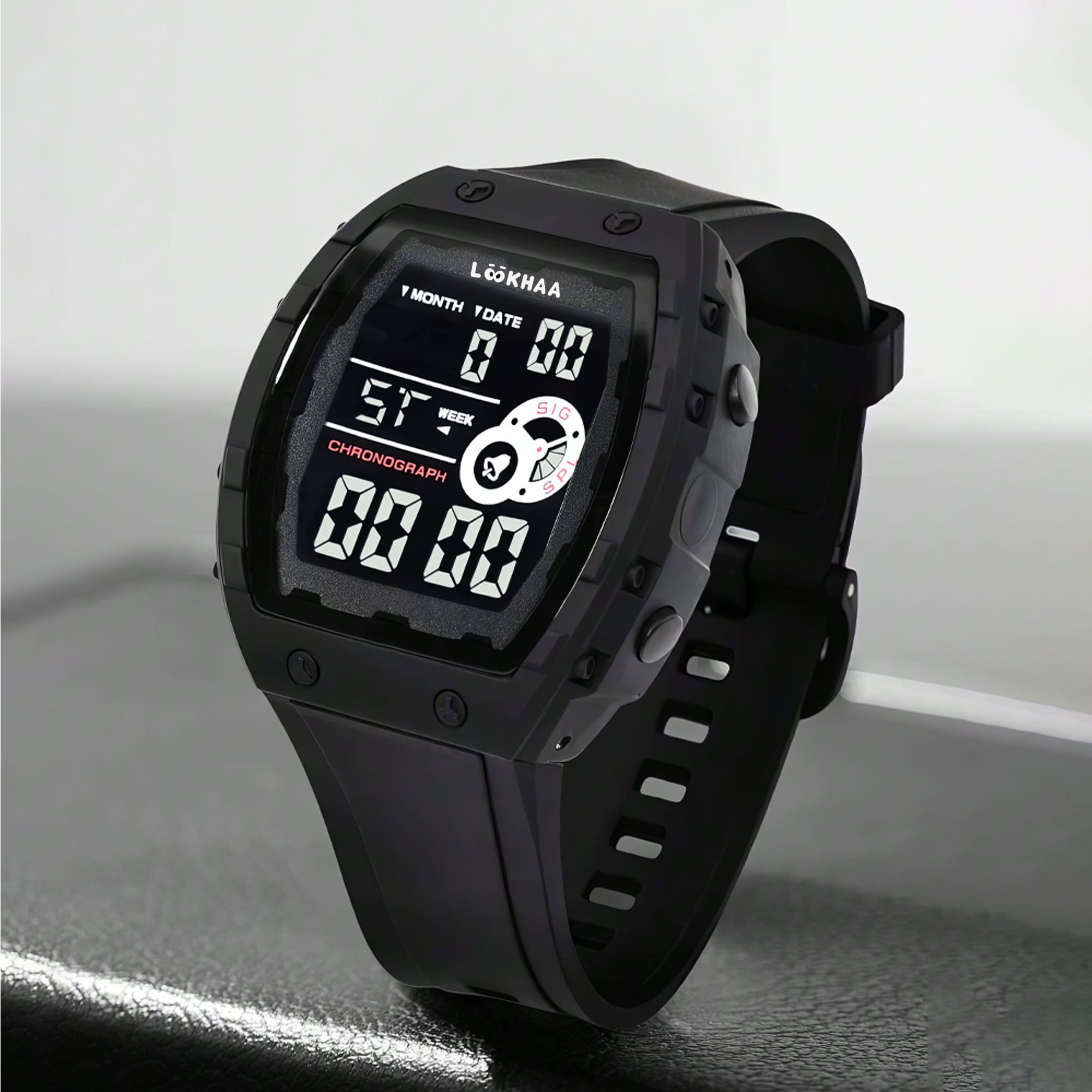 Lookhaa Kids Digital Multi Functional Watch Outdoor Waterproof Date Luminous LED Digital Watch - Black lookhaa