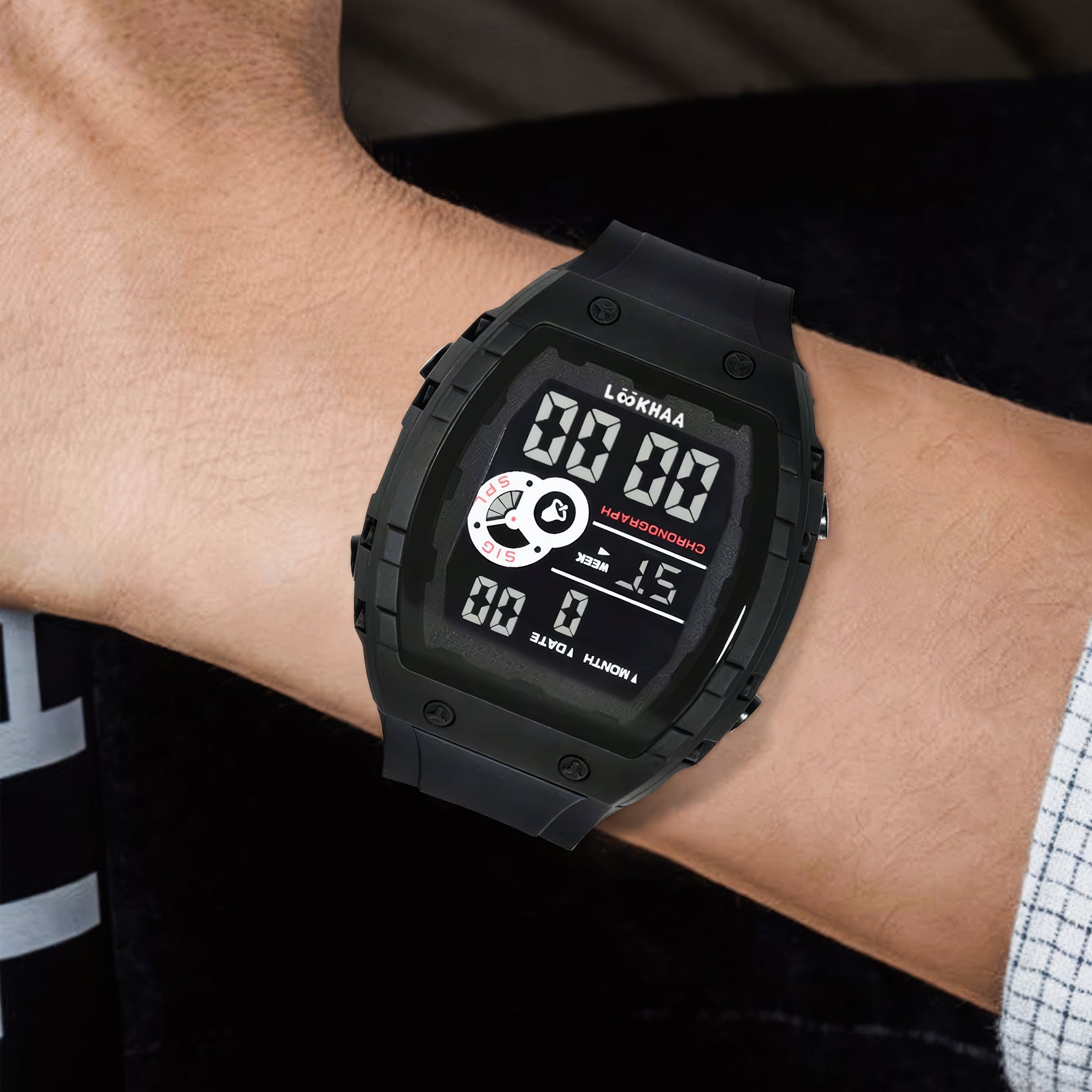 Lookhaa Kids Digital Multi Functional Watch Outdoor Waterproof Date Luminous LED Digital Watch - Black lookhaa