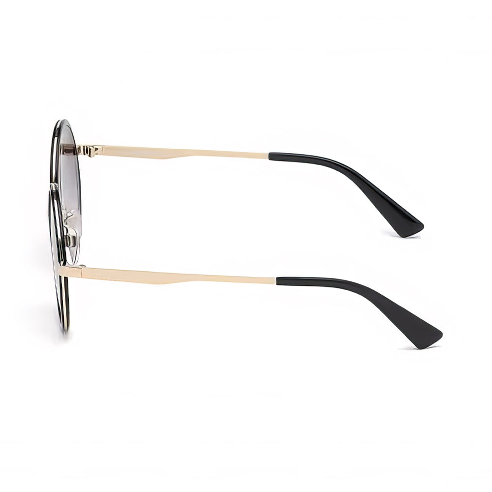 Lookhaa Round Sunglasses With UV Protected Lens - Black & Gold