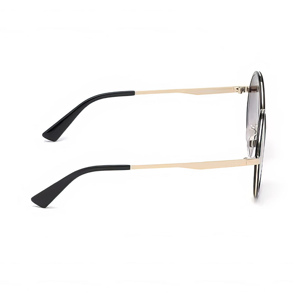Lookhaa Round Sunglasses With UV Protected Lens - Black & Gold