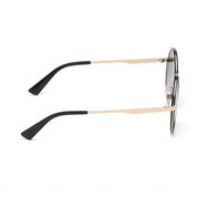 Lookhaa Round Sunglasses With UV Protected Lens - Black & Gold