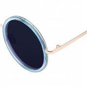 Lookhaa Round Sunglasses With UV Protected Lens - Blue & Gold