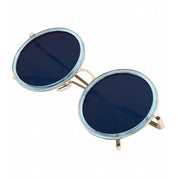 Lookhaa Round Sunglasses With UV Protected Lens - Blue & Gold