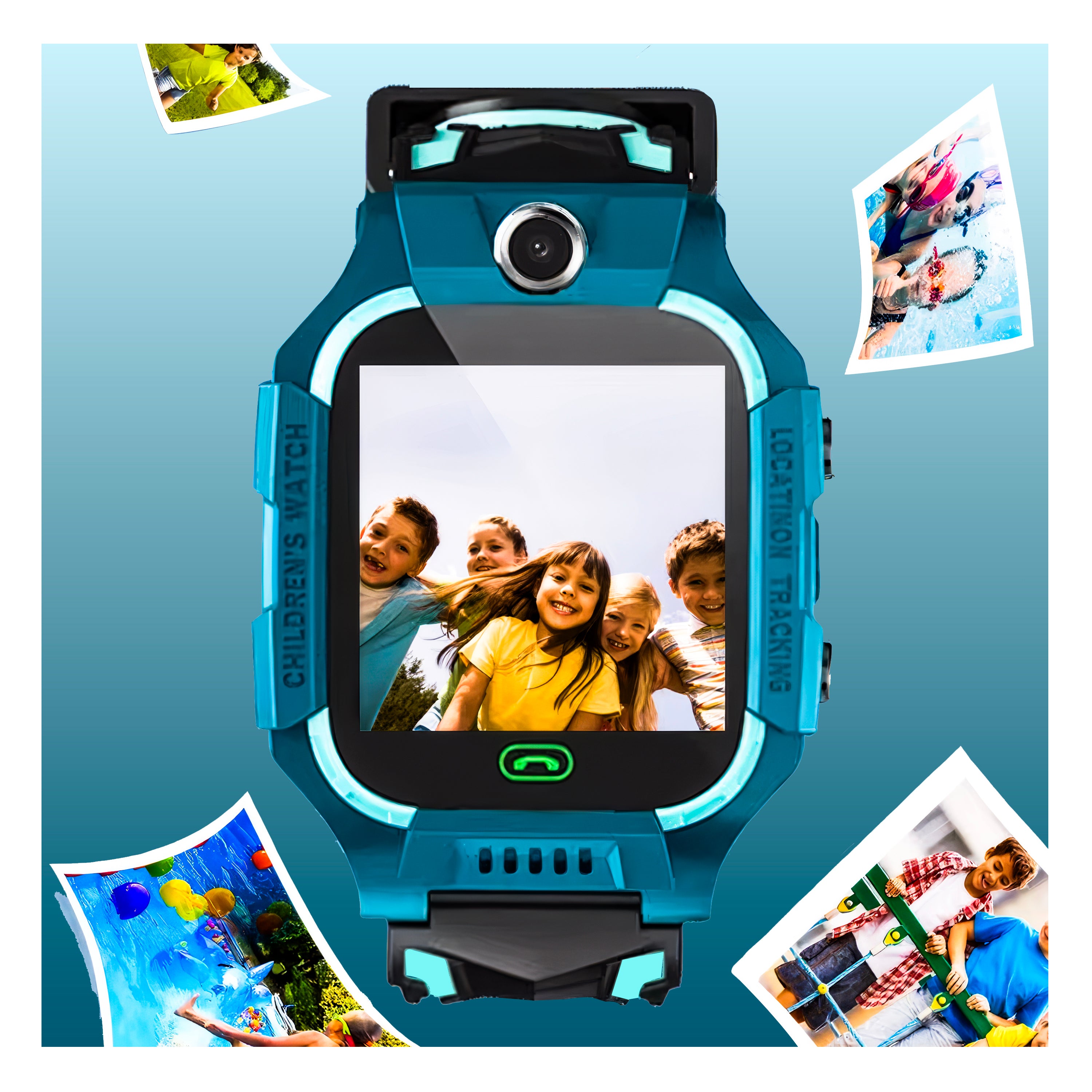 Lookhaa Kids Calling SOS LBS Location Tracking Smart Watch with HD Camera for Boys and Girls - Green