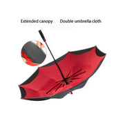 Lookhaa Inverted Double Layer Stylish Windproof Umbrella for Men & Women, UV-Resistant Umbrella (Black, Red) lookhaa