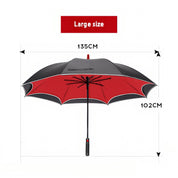 Lookhaa Inverted Double Layer Stylish Windproof Umbrella for Men & Women, UV-Resistant Umbrella (Black, Red) lookhaa