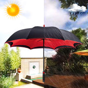 Lookhaa Inverted Double Layer Stylish Windproof Umbrella for Men & Women, UV-Resistant Umbrella (Black, Red) lookhaa