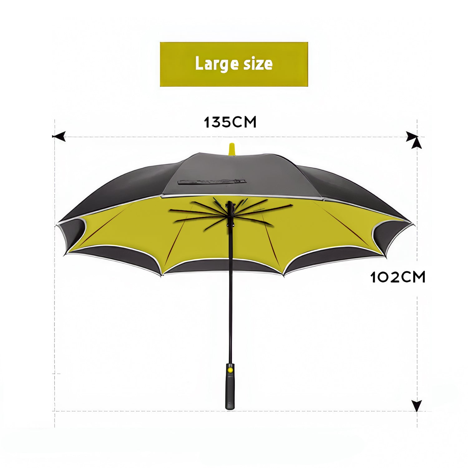 Lookhaa Inverted Double Layer Stylish Windproof Umbrella for Men & Women, UV-Resistant Umbrella (Black, Yellow) lookhaa