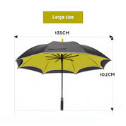 Lookhaa Inverted Double Layer Stylish Windproof Umbrella for Men & Women, UV-Resistant Umbrella (Black, Yellow) lookhaa