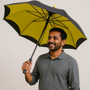 Lookhaa Inverted Double Layer Stylish Windproof Umbrella for Men & Women, UV-Resistant Umbrella (Black, Yellow) lookhaa