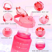 Lookhaa Multicolor Water Bottle Set Of 3 Leakproof Durable Sipper Water Bottle For Kids – Pink