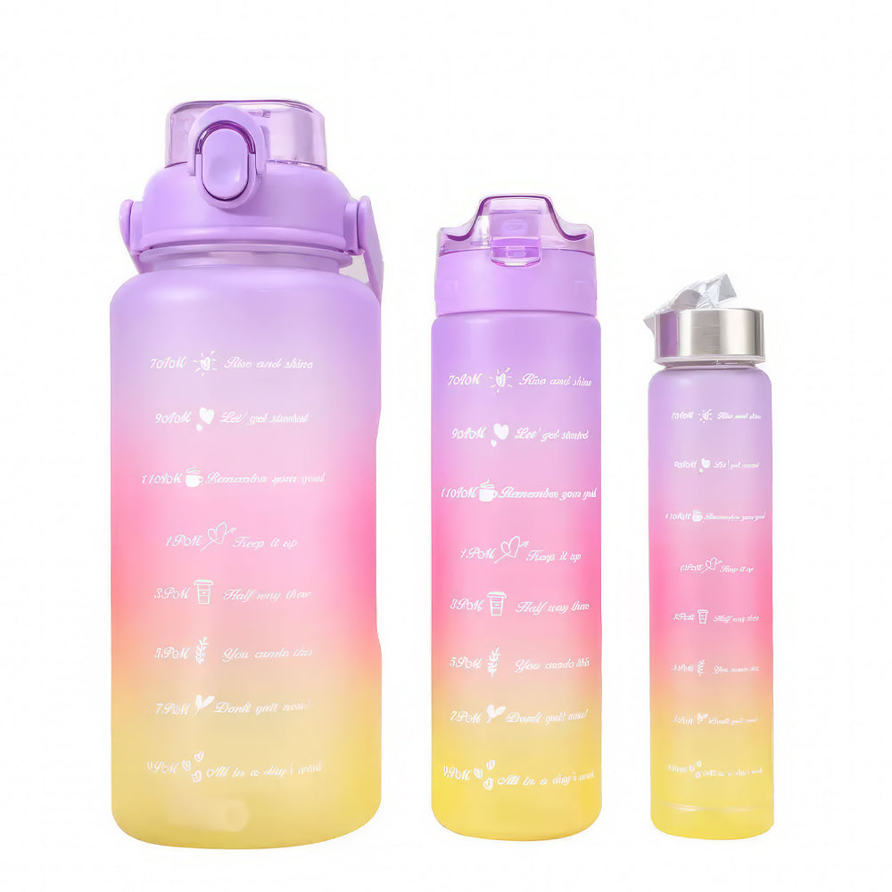 Lookhaa Multicolor Water Bottle Set Of 3 Leakproof Durable Sipper Water Bottle For Kids – Purple