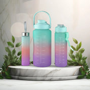 Lookhaa Multicolor Water Bottle Set Of 3 Leakproof Durable Sipper Water Bottle For Kids – Turquoise