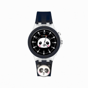 Lookhaa 3D Cute Panda Cartoon Watch with 7 Disco Lights Analog Watch for Boys - Black lookhaa