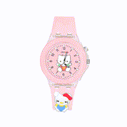 Lookhaa 3D Cute Cartoon Watch with 7 Disco Lights Analog Watch for Girls - Pink lookhaa