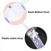 Lookhaa Unicorn 3D Cartoon Strap Analog Watch For Kids  - Perple