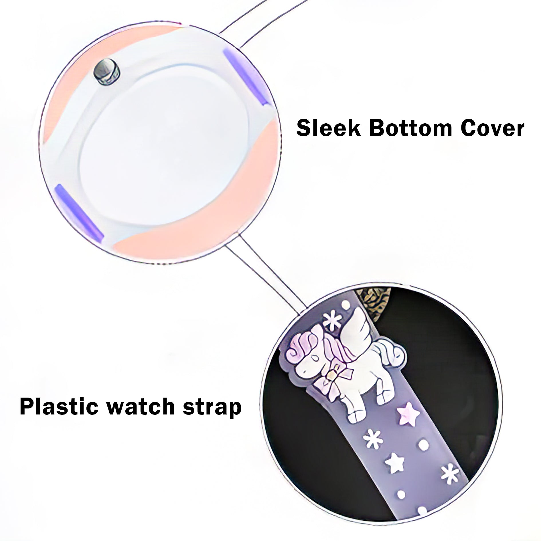 Lookhaa Unicorn 3D Cartoon Strap Analog Watch For Kids  - Perple