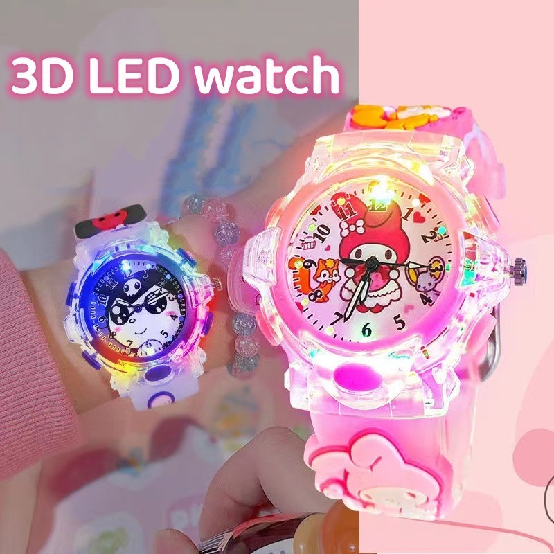 Lookhaa Cartoon Analog Light Watch for Kids Boys & Girls - Pink